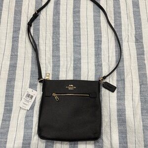 Coach Black Crossbody Bag with Gold Accents